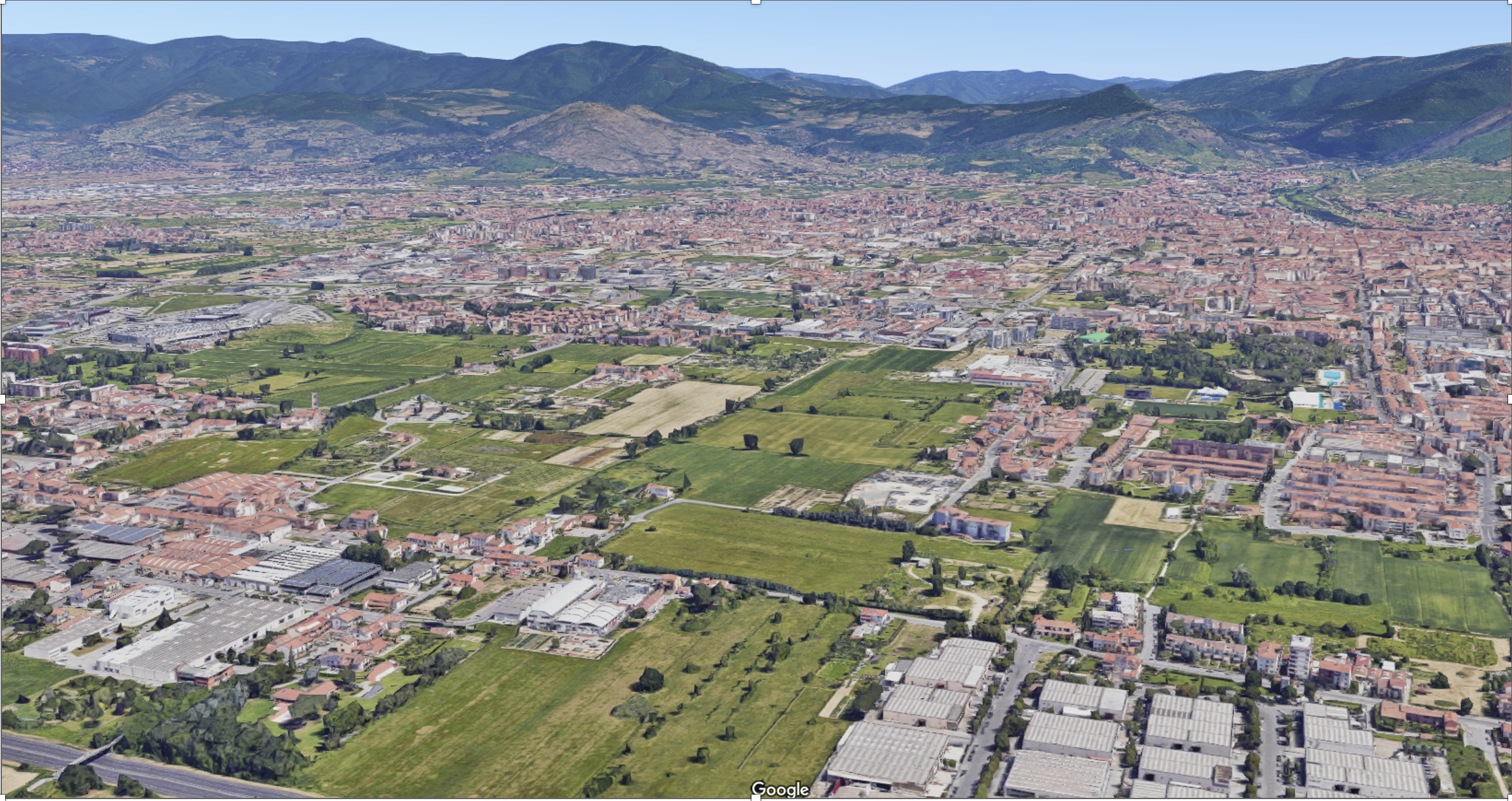 Aerial view of the study area, Prato. GoogleMaps