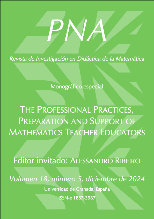 					Ver Vol. 18 Núm. 5 (2024): The Professional Practices, Preparation and Support of Mathematics Teachers Educators (diciembre, 2024)
				